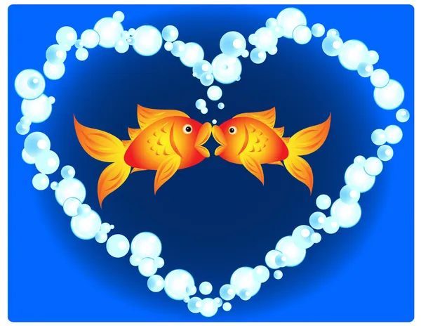 Amore per i pesci rossi — Vettoriale Stock