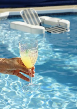 Drink offer by the pool water clipart