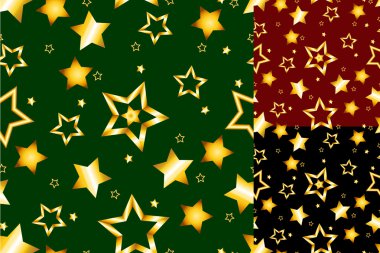 Seamless gold star pattern clipart