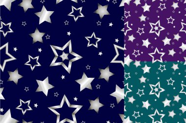 Seamless silver star pattern clipart