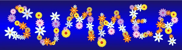 Glossy flowers SUMMER — Stock Vector