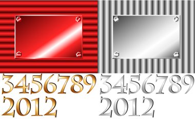 Corrugated 2012 plate with other numbers clipart