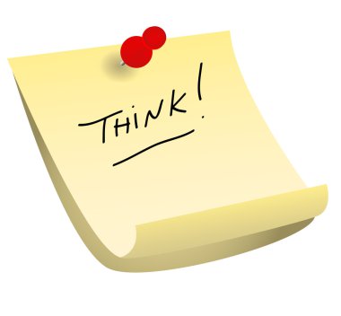 Think sticky note clipart