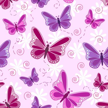 Seamless butterfly pattern clipart