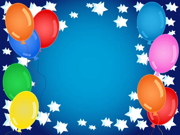 Verjaardag of andere viering achtergrond in blauw — Stockvector