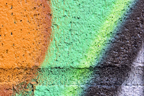 Turuncu yeşil grafiti duvar detay — Stok fotoğraf