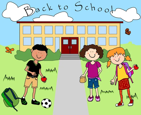 Dzieci wraca do szkoły — Wektor stockowy
