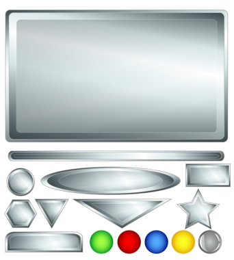 Silver web buttons and bars clipart