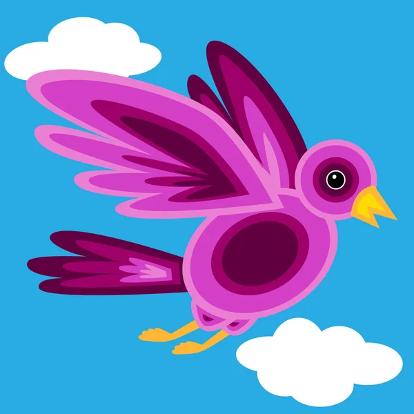 Graphic shape purple bird — Stock Vector