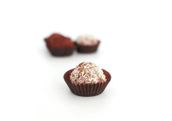 Chocolate coconut truffle — Stock Photo, Image