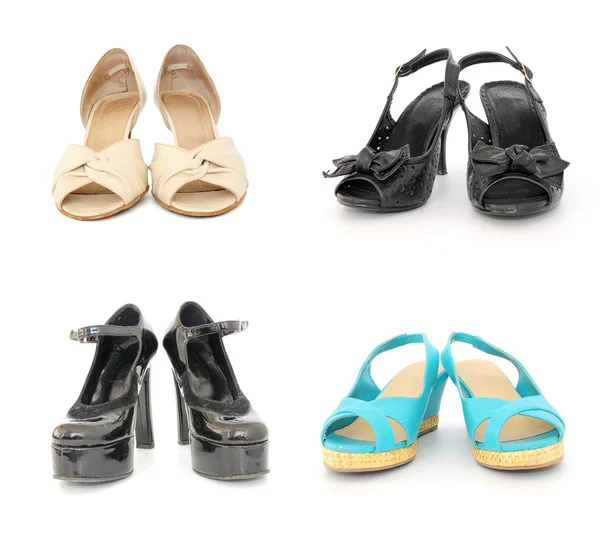 Four pairs of lady shoes — Stock Photo, Image