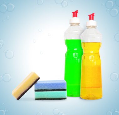 Set of unlabeleled cleaning products clipart