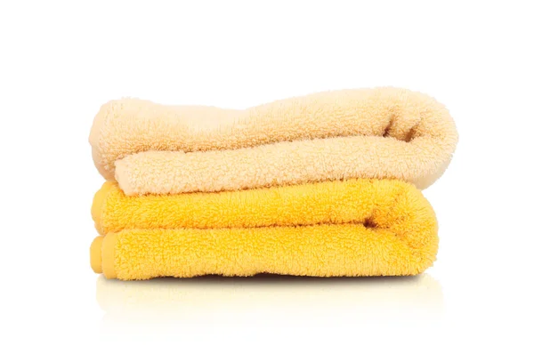 Twee handdoeken - geel en oranje — Stok fotoğraf