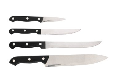Set of four kitchen knives clipart