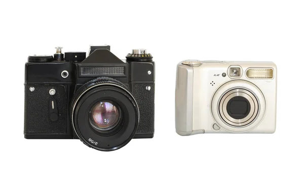 Vintage and modern photocameras — Stock Photo, Image