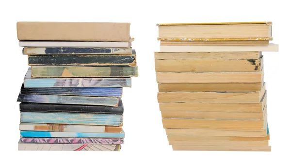 Vintage books on a pile in different angles — Stock Photo, Image