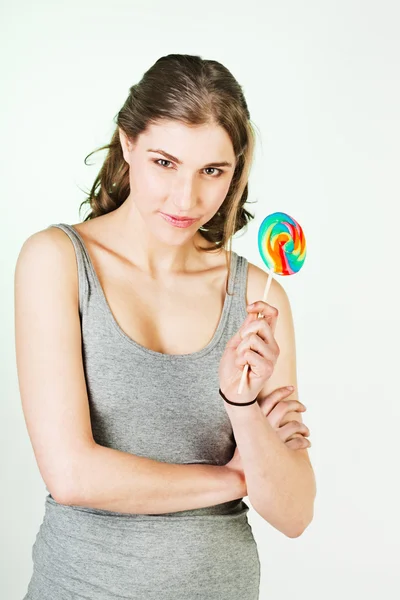 Teenager girl with lollipop — Stock Photo, Image