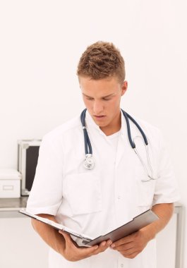 Doctor with papers clipart