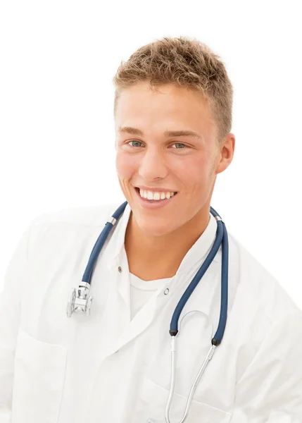 Lachende jonge dokter — Stockfoto
