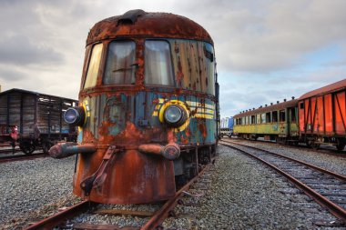 Abandoned railroad engine clipart