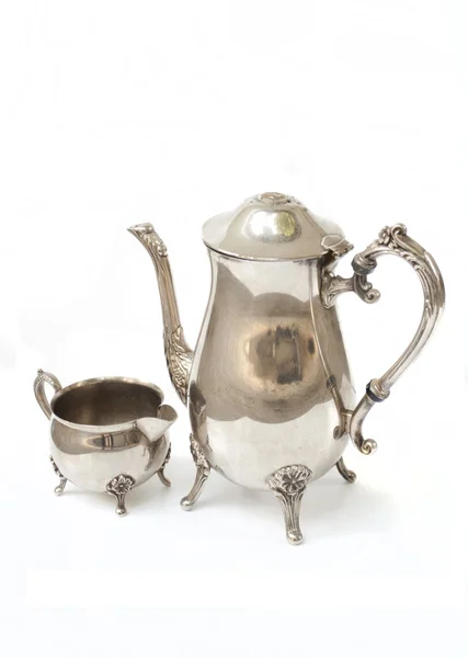 Gümüş çaydanlık — Stok fotoğraf