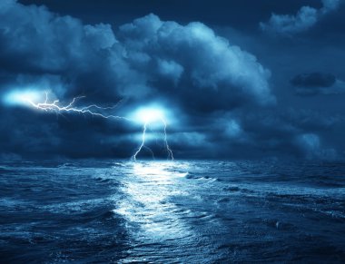 Storm on sea clipart