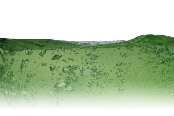 Зелена вода з бульбашок — стокове фото