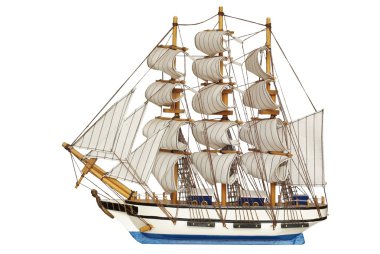 Sailing-ship under full sails clipart