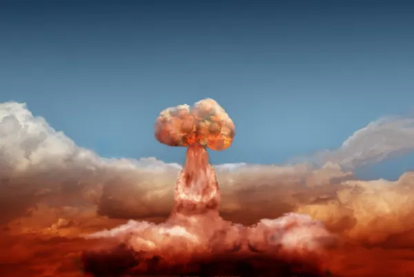 Esplosione di bomba atomica — Foto Stock