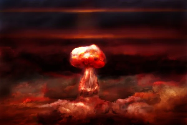 Explosie van nucleaire bom — Stockfoto