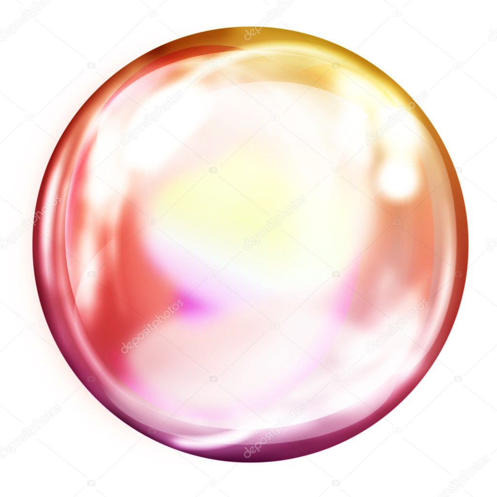 Clear ball on white background