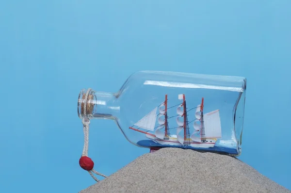 Nave stoffa da vela in bottiglia — Foto Stock