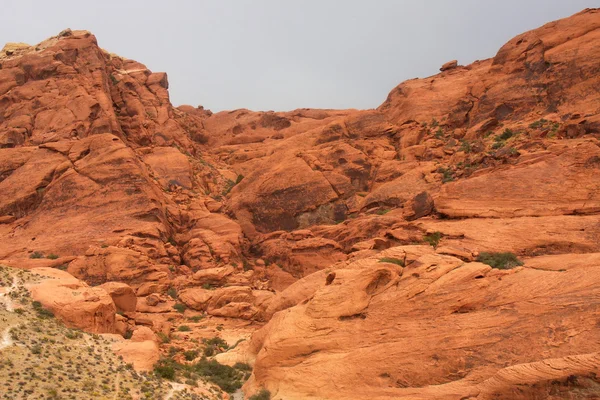Murs de canyon rouge sous le ciel bleu — Photo