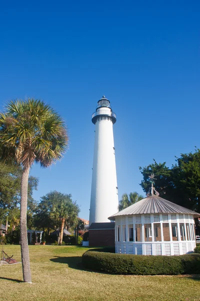 Palm Tree Lighthouse and Gazebo — Stock Photo, Image