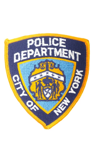 New Yorks polis lapp på vit — Stockfoto