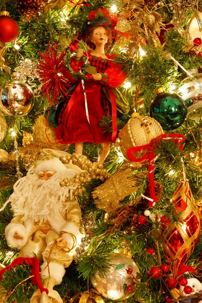 Old Ornaments on Christmas Tree — Stock Photo, Image