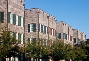 Row of New Brick Townhouses clipart
