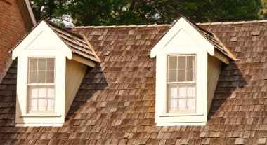 Two Dormers on Wood Shaker Roof clipart