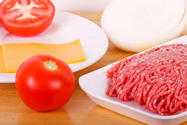 stock image Ground Beef Tomatos Onions and Cheese