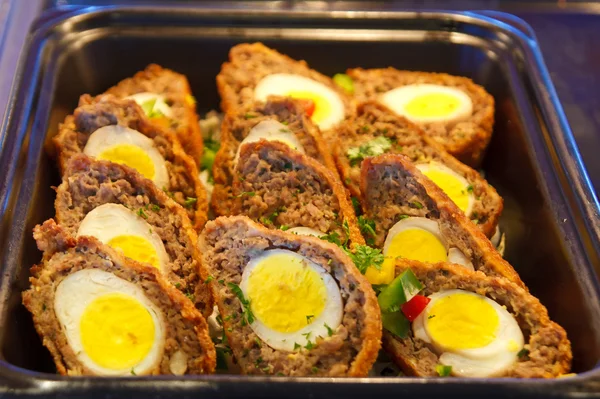 Meatloaf with Hard Boiled Egg in Center