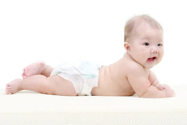 Feliz bebé rastejante — Fotografia de Stock