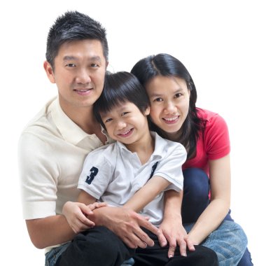 Happy Asian family clipart