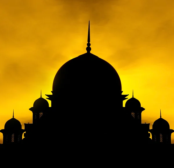 Silhueta de uma mesquita — Fotografia de Stock