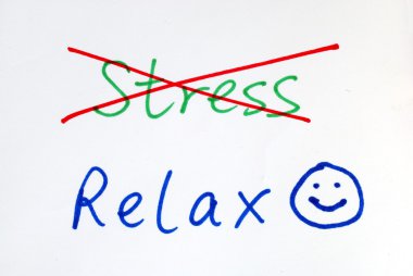 No more Stress, get some relax with a happy smile clipart