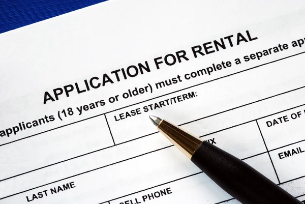 Signed the rental application with a pen — Stock Photo, Image