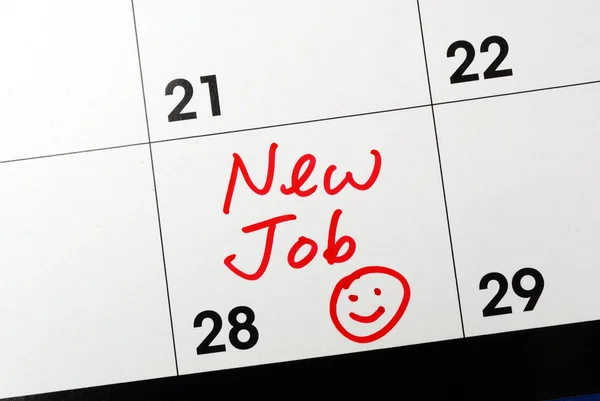 Znak kalendarza, aby przejść do nowej pracy — Zdjęcie stockowe