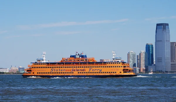 stock image Staten Island Ferry with New Jersey as background