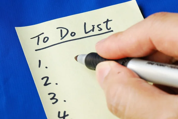 Voorbereiding van de te doen lijst voor de dag concepten van vooruit te plannen — Stockfoto