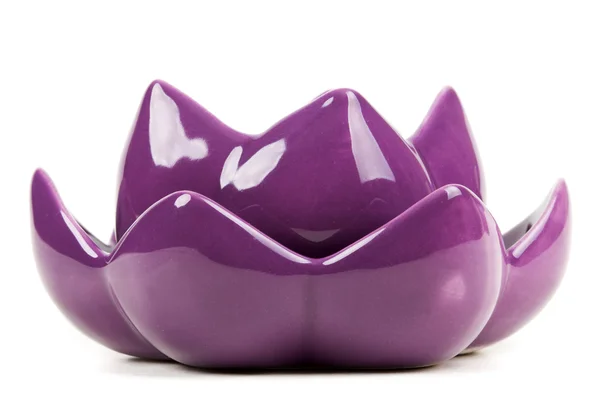 Candle in the form of porcelain violet — Stock Photo, Image