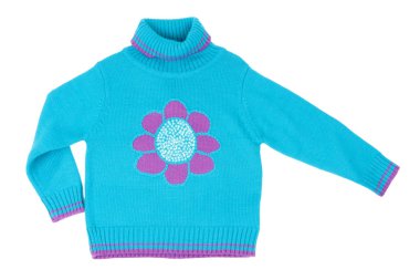 Blue children's knitted sweater clipart